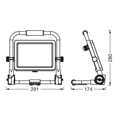 Ledvance - Holofote exterior LED WORKLIGHT R-STAND LED/50W/230V 6500K IP65