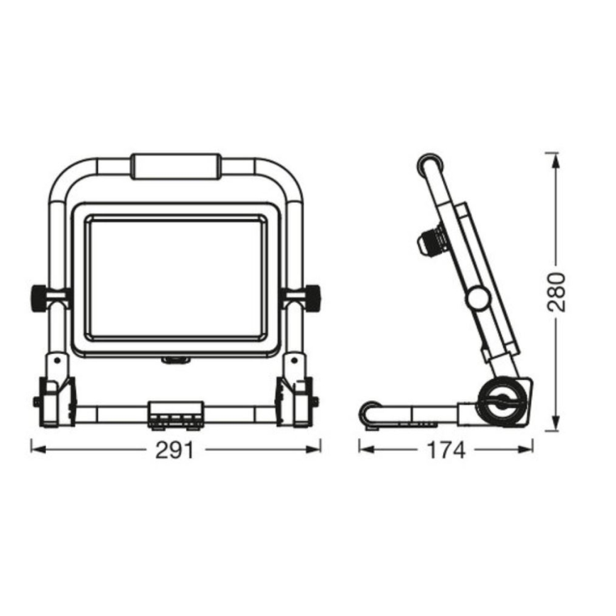 Ledvance - Holofote exterior LED WORKLIGHT R-STAND LED/50W/230V 6500K IP65