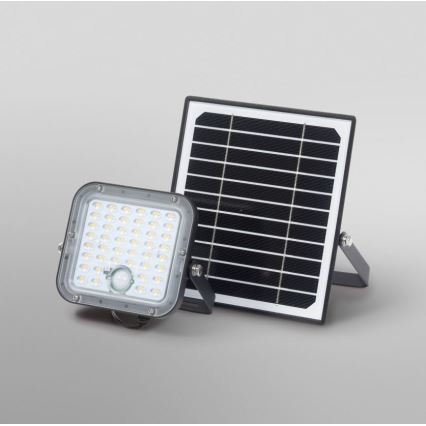 Ledvance - Holofote solar LED regulável com um sensor de crepúsculo e movimento FLOOD SPLIT LED/10W/3,2V 5000 mAh IP65 + comando