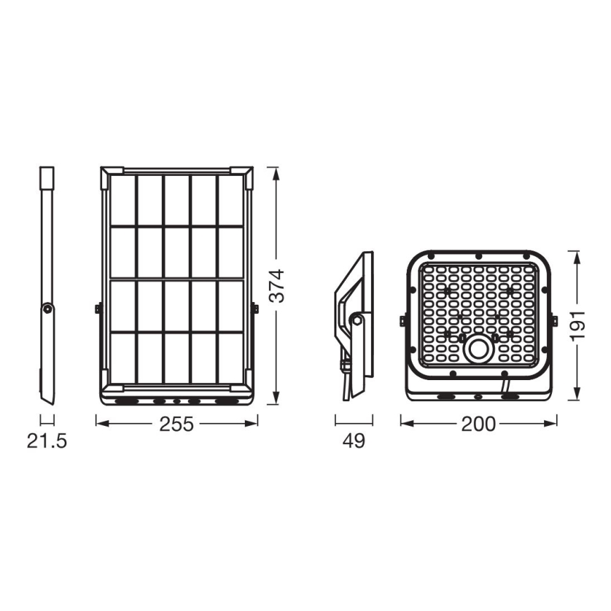 Ledvance - Holofote solar LED regulável com sensor FLOOD SPLIT LED/30W/6,4V IP65 + comando