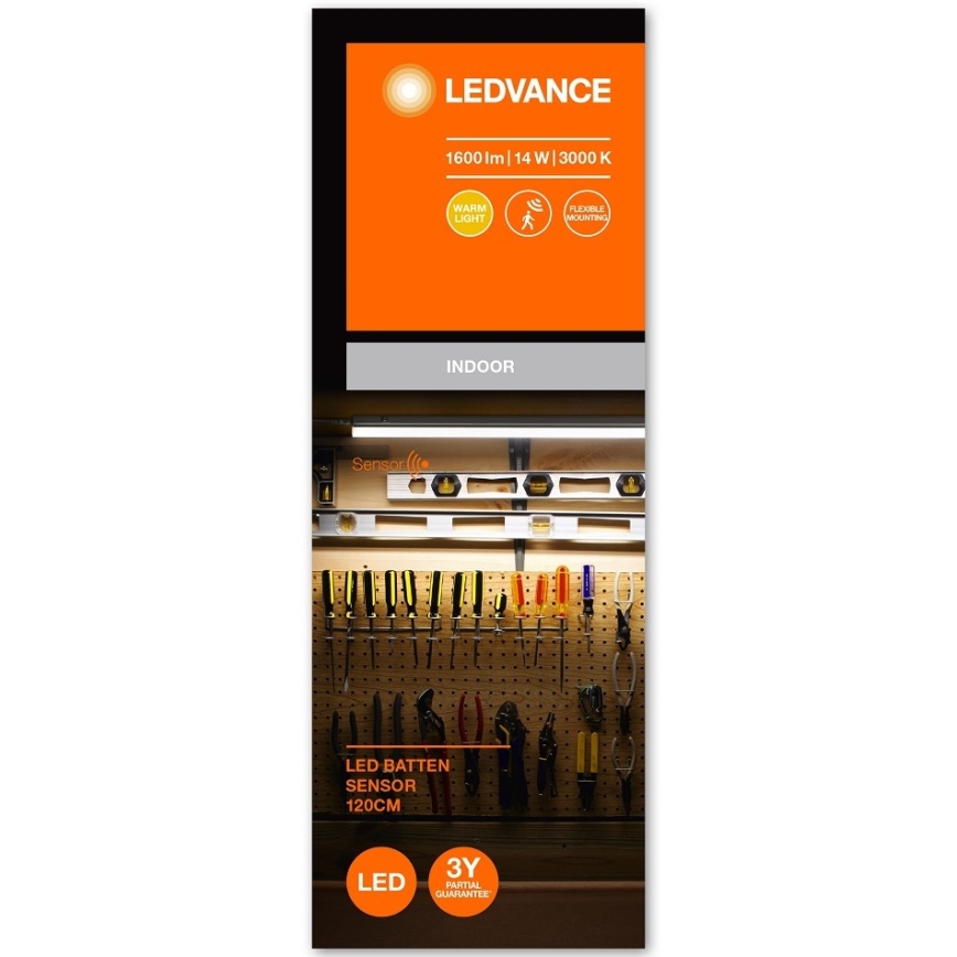 Ledvance - Iluminação de armário de cozinha LED com sensor BATTEN LED/14W/230V 120 cm