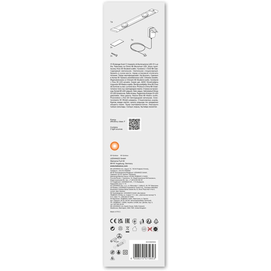 Ledvance - Iluminação de mobília LED com regulação e sensor LINEAR 2xLED/3,5W/230V