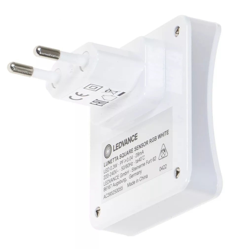 Ledvance- Iluminação de orientação de tomada RGB LED com um sensor LUNETTA LED/0,3W/230