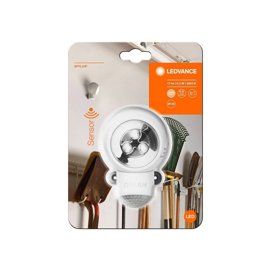 Ledvance - Iluminação de orientação exterior LED com sensor SPYLUX LED/0,3W/4,5V IP4