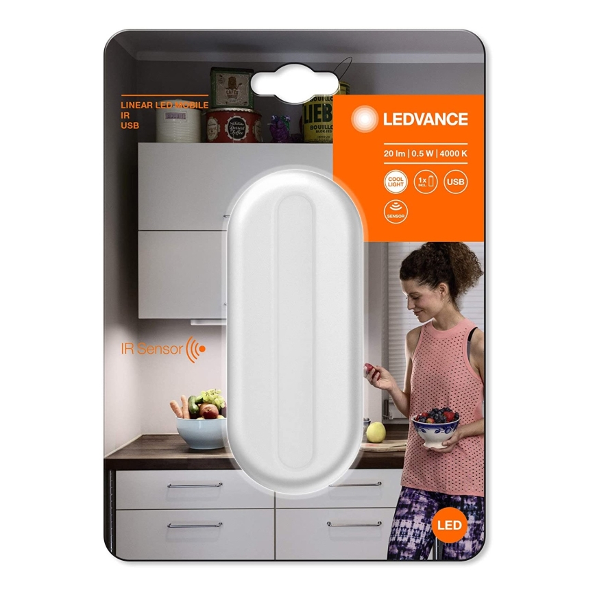 Ledvance - Iluminação de orientação LED com sensor MOBILE LED/0,5W/4,2V CRI 90