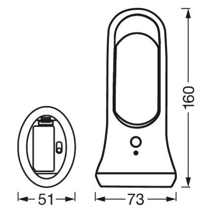 Ledvance - Iluminação de orientação LED com sensor MOBILE LED/0,7W/4xAAA