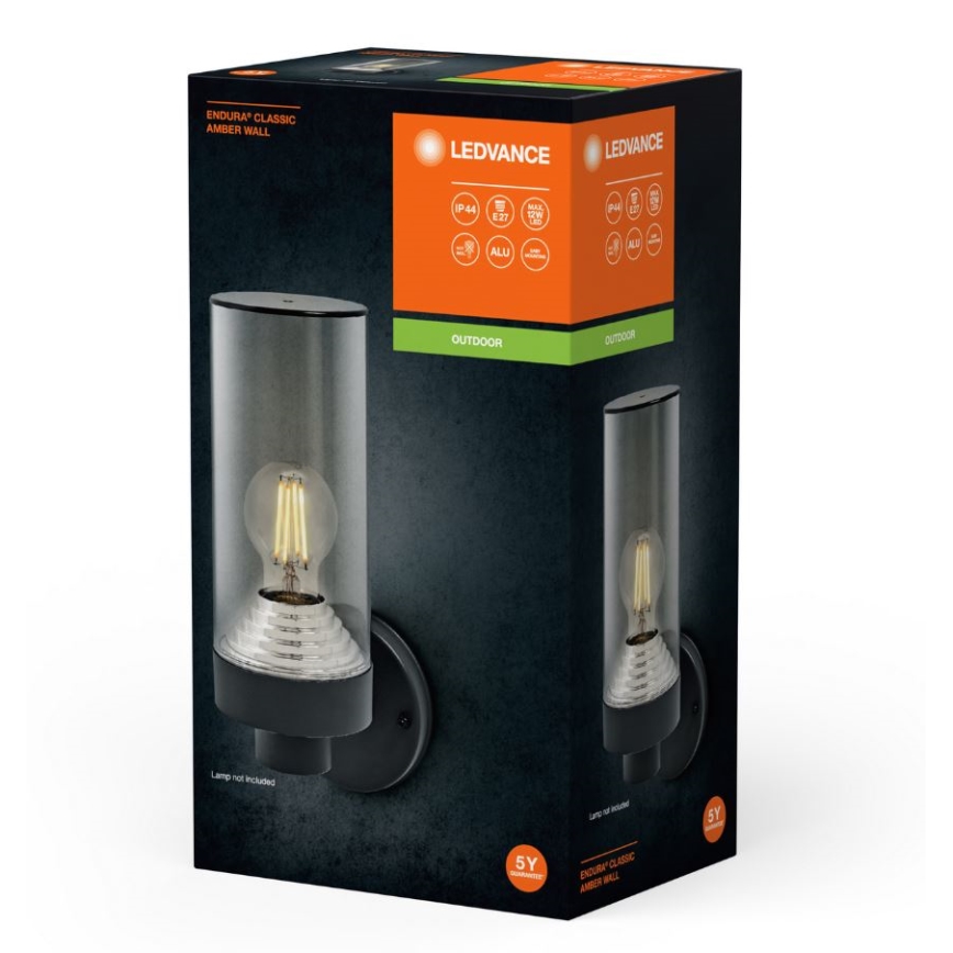 Ledvance - Iluminação de parede exterior AMBER 1xE27/20W/230V IP44