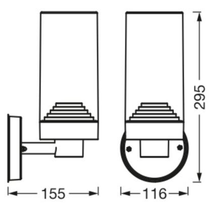 Ledvance - Iluminação de parede exterior AMBER 1xE27/20W/230V IP44