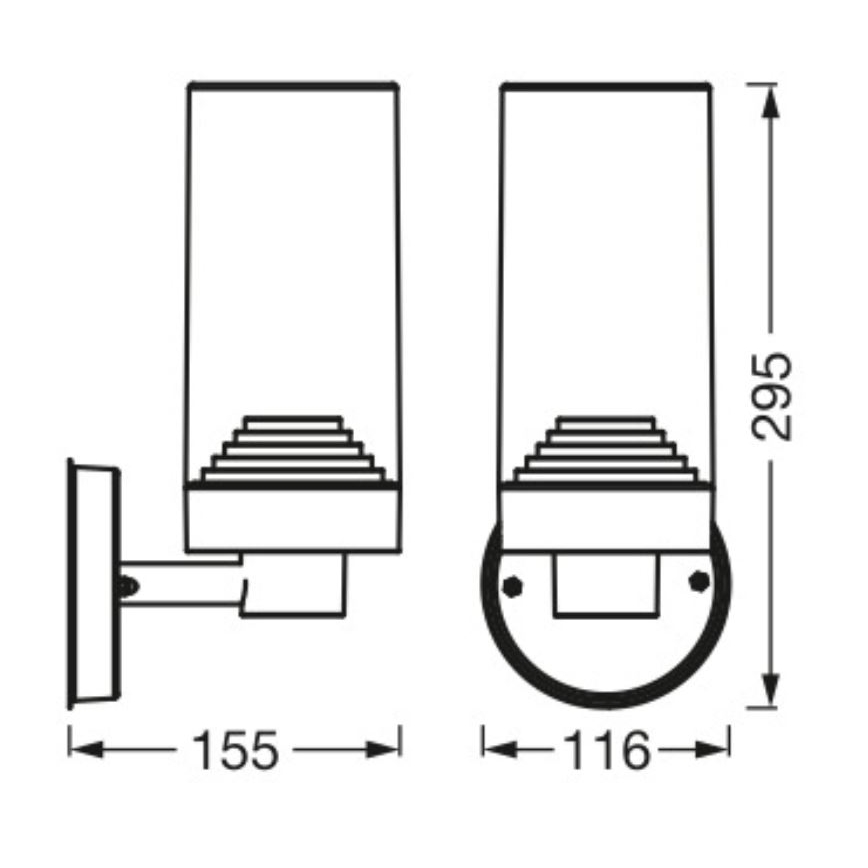 Ledvance - Iluminação de parede exterior AMBER 1xE27/20W/230V IP44