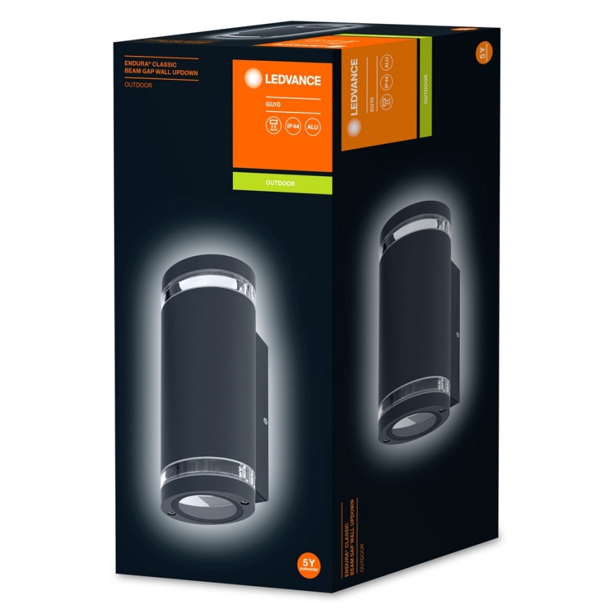 Ledvance - Iluminação de parede exterior BEAM 2xGU10/35W/230V IP44
