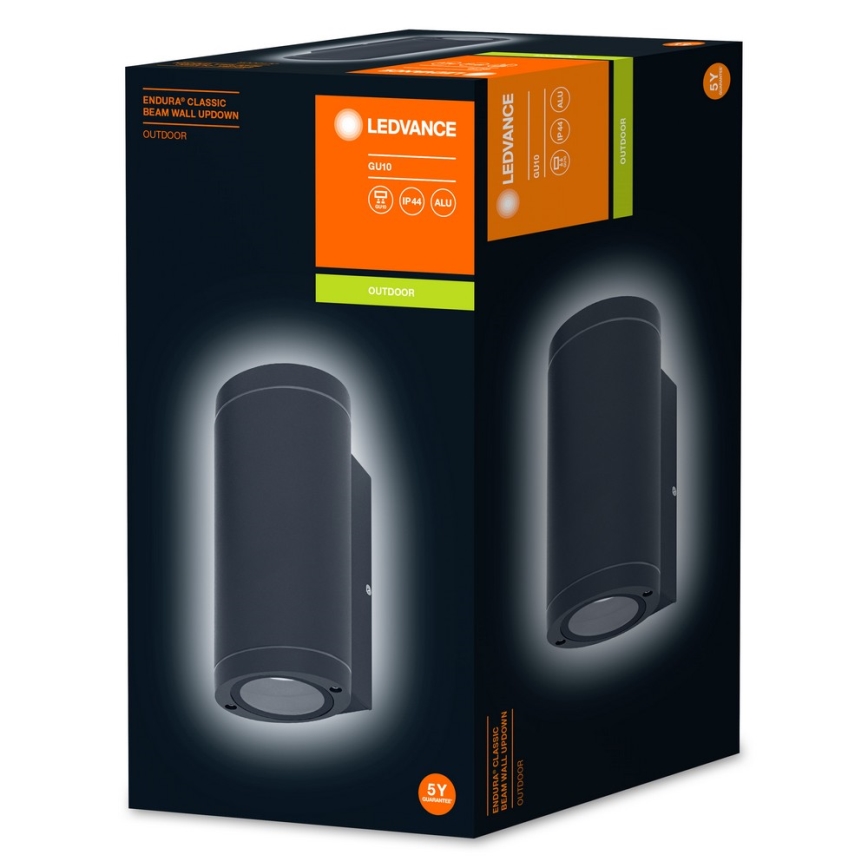 Ledvance - Iluminação de parede exterior BEAM 2xGU10/35W/230V IP44