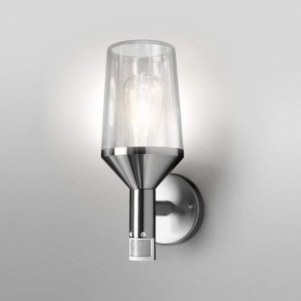 Ledvance - Iluminação de parede exterior com sensor CALICE 1xE27/60W/230V IP44