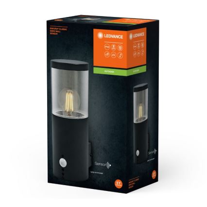 Ledvance - Iluminação de parede exterior com sensor EBRO 1xE27/20W/230V IP44