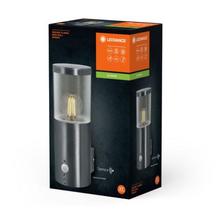 Ledvance - Iluminação de parede exterior com sensor EBRO 1xE27/20W/230V IP44