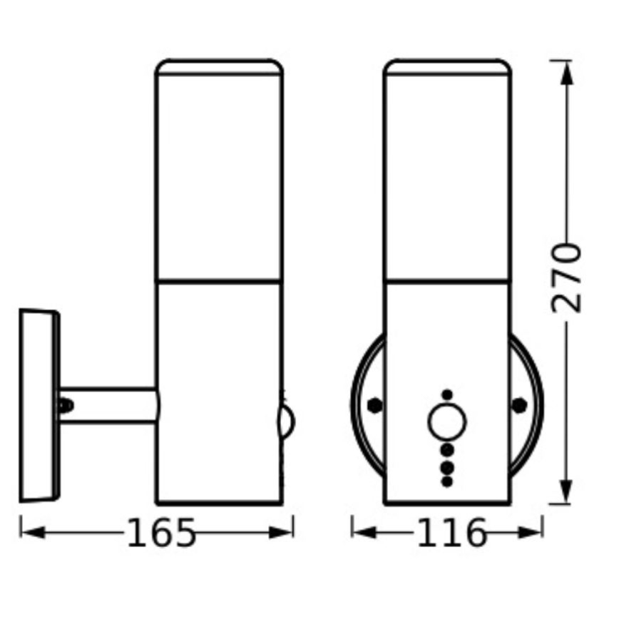 Ledvance - Iluminação de parede exterior com sensor FIGO CYLINDER 1xE27/20W/230V