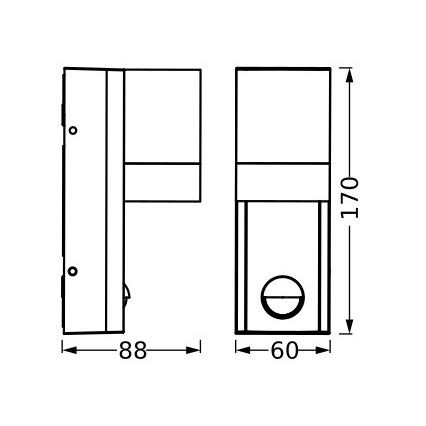 Ledvance - Iluminação de parede exterior com sensor ISIDOR 1xGU10/35W/230V IP65