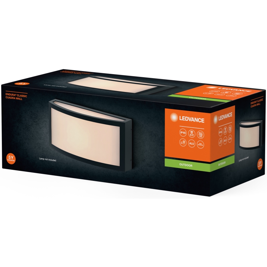 Ledvance - Iluminação de parede exterior CUADRA 1xE27/40W/230V IP65