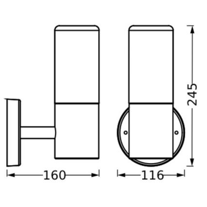 Ledvance - Iluminação de parede exterior FIGO CYLINDER 1xE27/20W/230V IP44