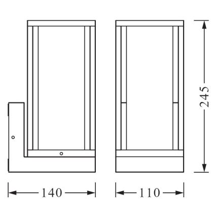 Ledvance - Iluminação de parede exterior FRAME 1xE27/60W/230V IP44