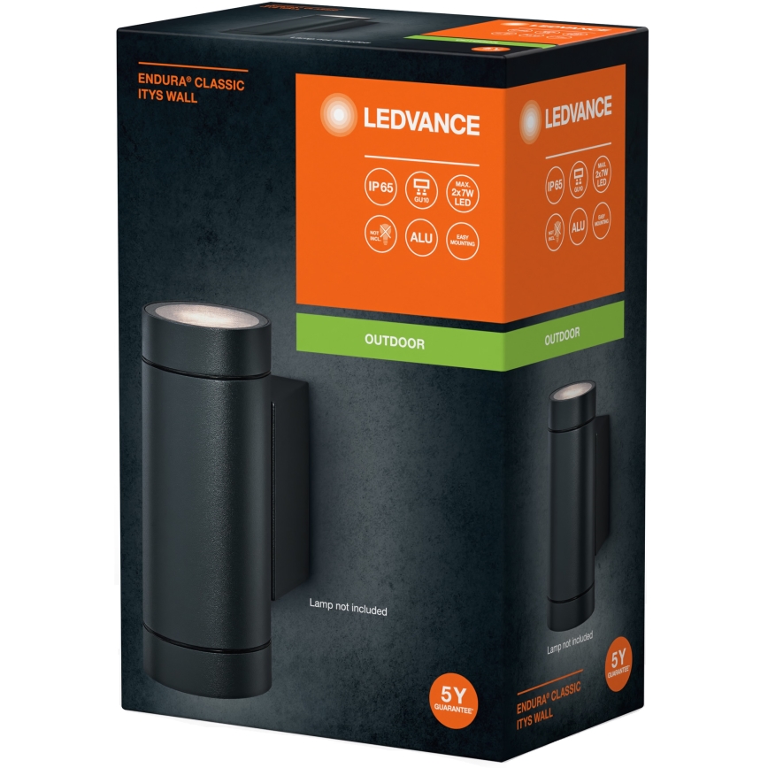 Ledvance - Iluminação de parede exterior ITYS 2xGU10/35W/230V IP65
