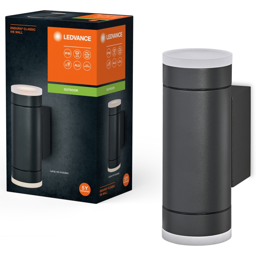 Ledvance - Iluminação de parede exterior IVE 2xGU10/35W/230V IP65