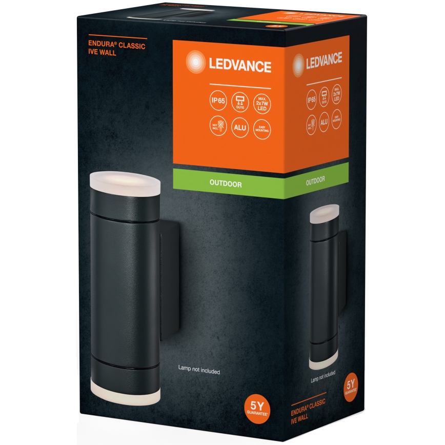 Ledvance - Iluminação de parede exterior IVE 2xGU10/35W/230V IP65