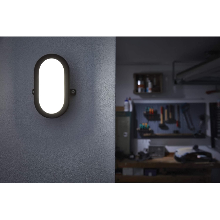 Ledvance - Iluminação de parede exterior LED BULKHEAD LED/11W/230V IP54 preta