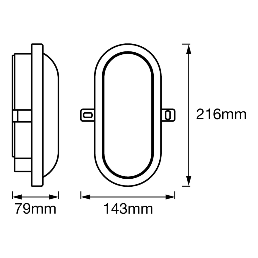 Ledvance - Iluminação de parede exterior LED BULKHEAD LED/11W/230V IP54 preta