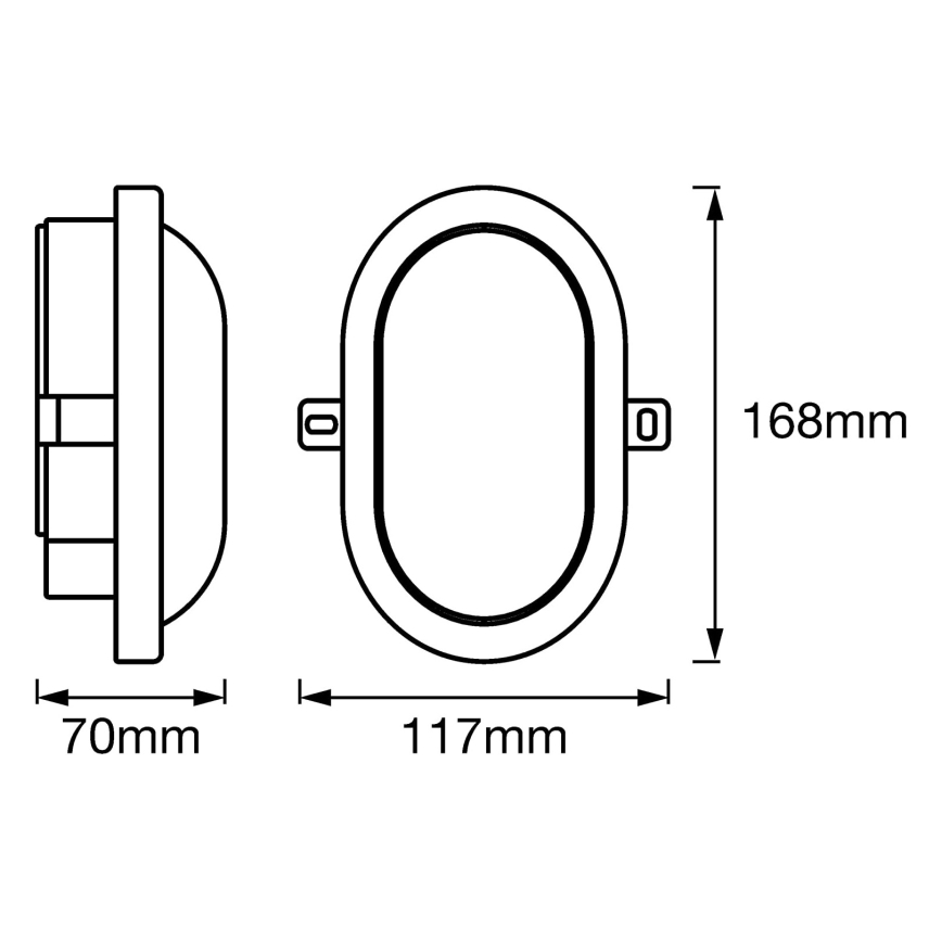 Ledvance - Iluminação de parede exterior LED BULKHEAD LED/6W/230V IP54 preta