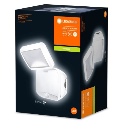 Ledvance - Iluminação de parede exterior LED com sensor BATTERY LED/4W/6V IP54