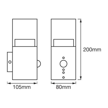 Ledvance - Iluminação de parede exterior LED com sensor CRYSTAL 1xLED/5W/230V IP44