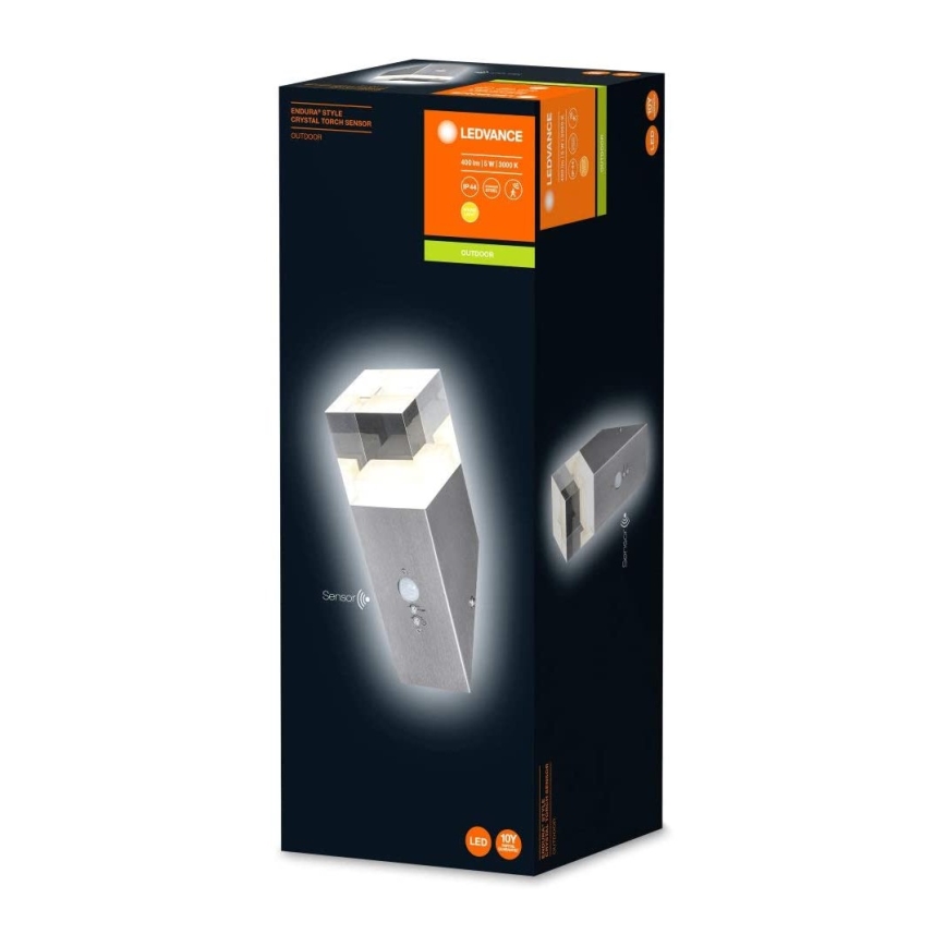 Ledvance - Iluminação de parede exterior LED com sensor CRYSTAL 1xLED/5W/230V IP44