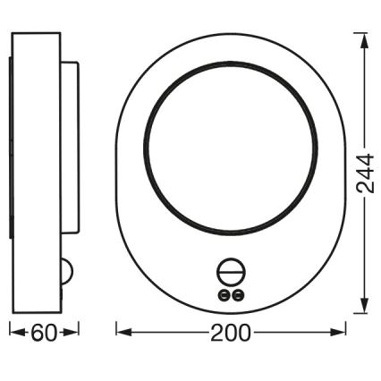 Ledvance - Iluminação de parede exterior LED com sensor DISC LED/8W/230V IP44