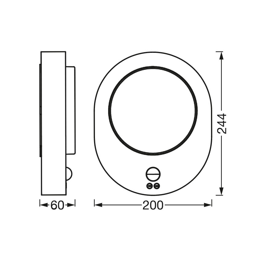 Ledvance - Iluminação de parede exterior LED com sensor DISC LED/8W/230V IP44