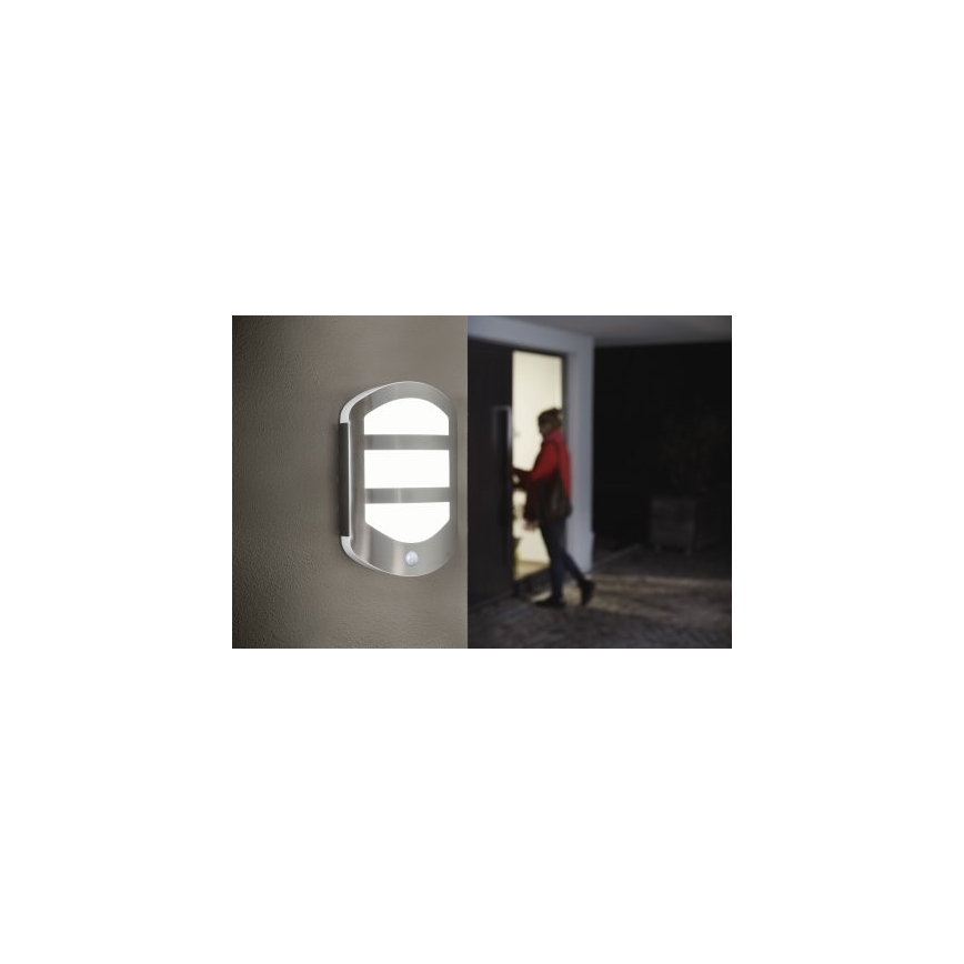 Ledvance - Iluminação de parede exterior LED com sensor PLATE LED/12,5W/230V IP44