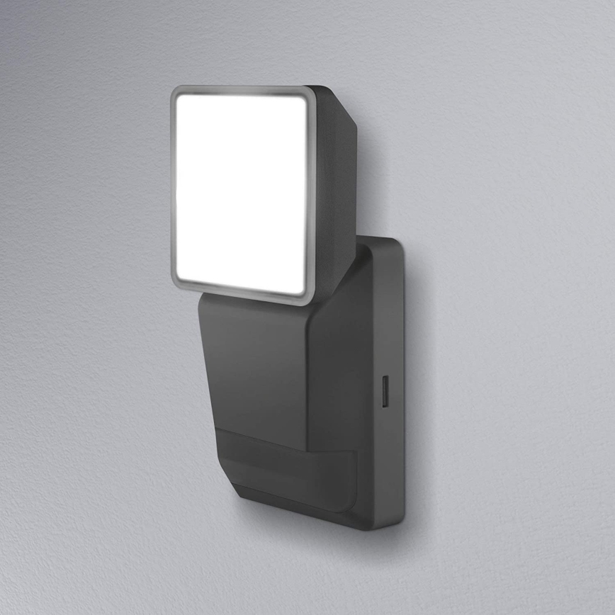 Ledvance - Iluminação de parede exterior LED com sensor  SPOT LED/8W/230V IP55 preta