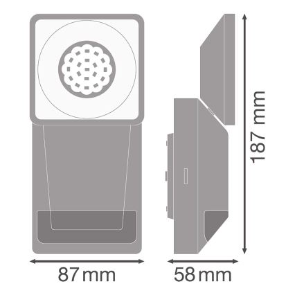 Ledvance - Iluminação de parede exterior LED com sensor  SPOT LED/8W/230V IP55 preta
