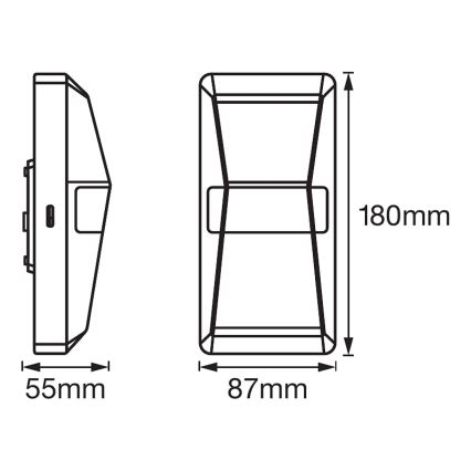 Ledvance - Iluminação de parede exterior LED com sensor UPDOWN LED/10W/230V IP55