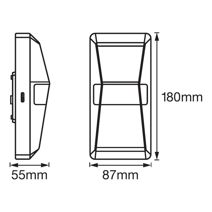 Ledvance - Iluminação de parede exterior LED com sensor UPDOWN LED/10W/230V IP55