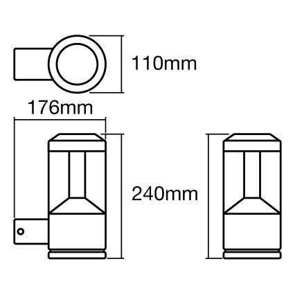 Ledvance - Iluminação de parede exterior LED LANTERN 1xLED/12W/230V IP44