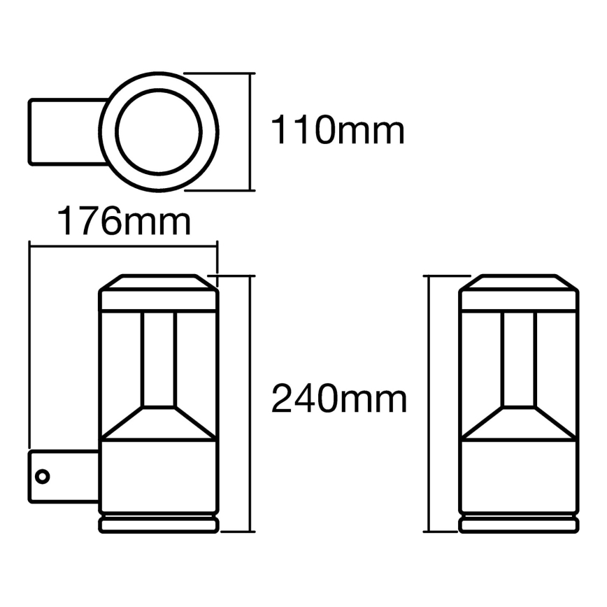 Ledvance - Iluminação de parede exterior LED LANTERN 1xLED/12W/230V IP44