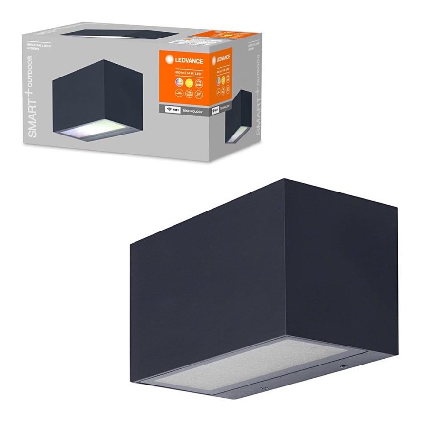 Ledvance - Iluminação de parede exterior LED RGBW com regulação BRICK LED/14W/230V Wi-Fi IP44