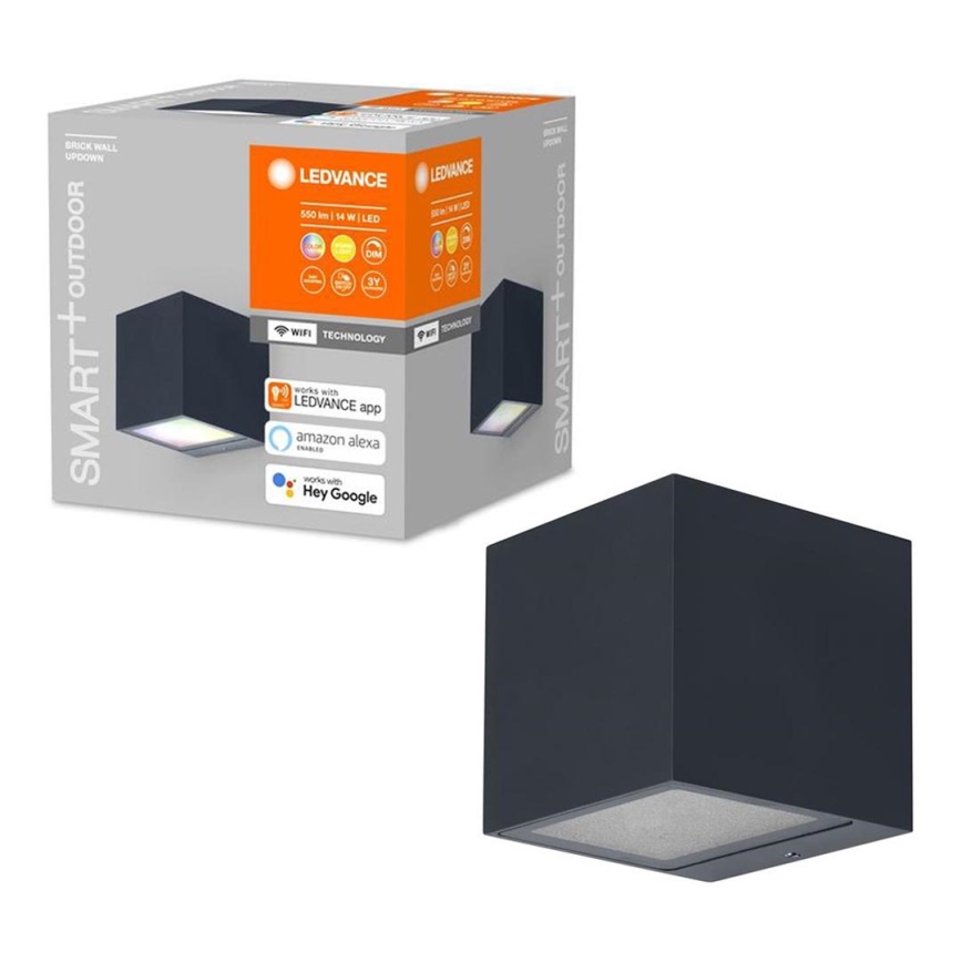 Ledvance - Iluminação de parede exterior LED RGBW com regulação SMART+ BRICK LED/14W/230V Wi-Fi IP44
