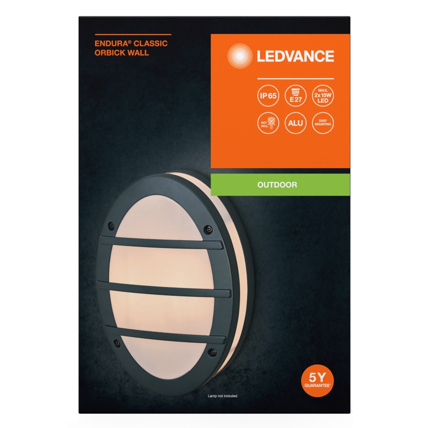 Ledvance - Iluminação de parede exterior ORBICK 2xE27/18W/230V IP65