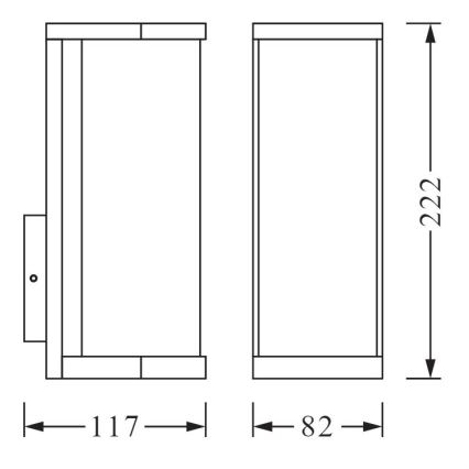 Ledvance - Iluminação de parede exterior TUBULAR 1xE27/60W/230V IP44