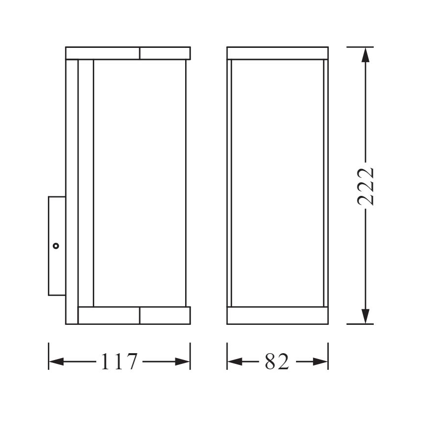 Ledvance - Iluminação de parede exterior TUBULAR 1xE27/60W/230V IP44