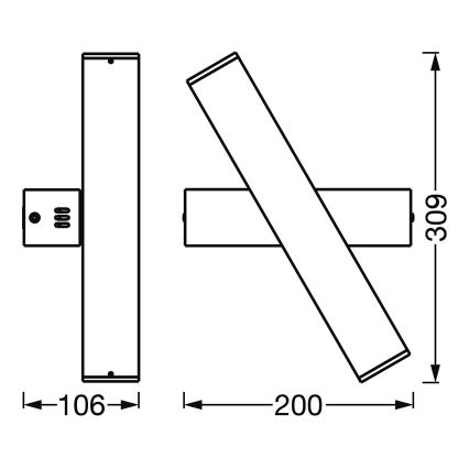 Ledvance - Iluminação de parede LED com regulação SMART+ CROSS 2xLED/6W/230V 3000-6500K Wi-Fi