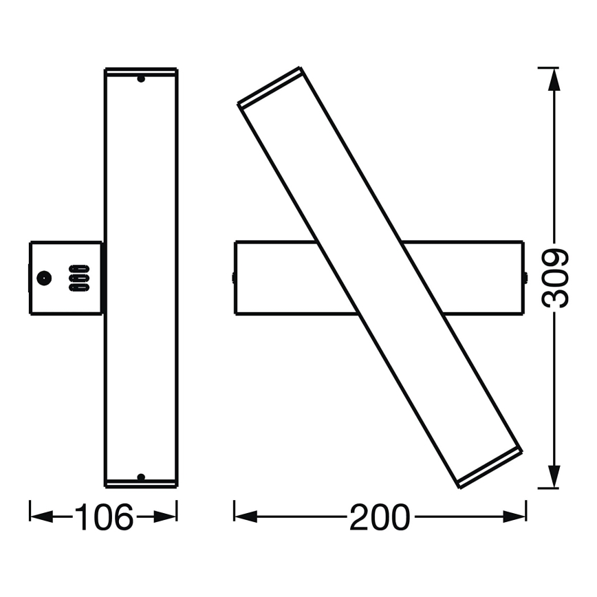 Ledvance - Iluminação de parede LED com regulação SMART+ CROSS 2xLED/6W/230V 3000-6500K Wi-Fi