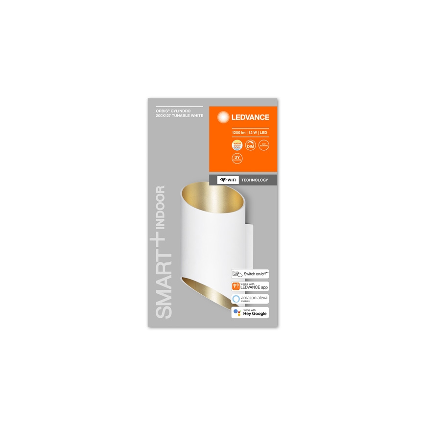 Ledvance - Iluminação de parede LED com regulação SMART+ CYLINDRO LED/12W/230V 3000-6500K Wi-Fi white