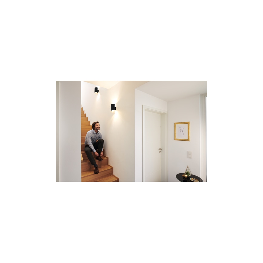 Ledvance - Iluminação de parede LED com regulação SMART+ TWIST LED/12W/230V 3000-6500K Wi-Fi black